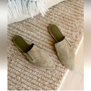 Jenni Kayne Olive Suede Mule 39